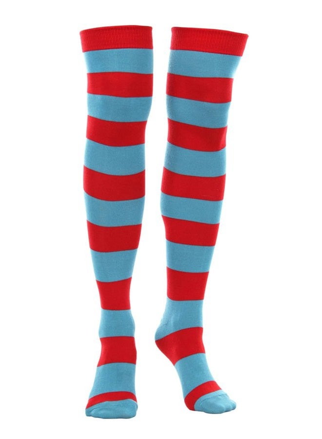 elope Thing 1 & Thing 2 Striped Knee Highs, Redblue, One size - Image 1
