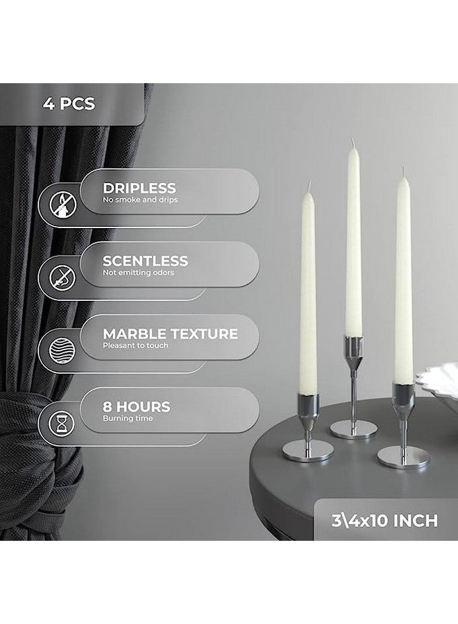 AURA DECOR AuraDecor Taper Candles Pack || Dinner Candles || Celebration Candles || 10 inch Candles || Dripless || Smokeless Candle || Burnng Time 8 Hours (Pack of 12, Ivory) - Image 2