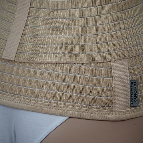 ORTONYX Ergonomic Abdominal Binder Waist and Lower Back Support Belt, Back Brace for Women & Men - Breathable, Elastic, With Extra Band - Beige L/XL - Image 3