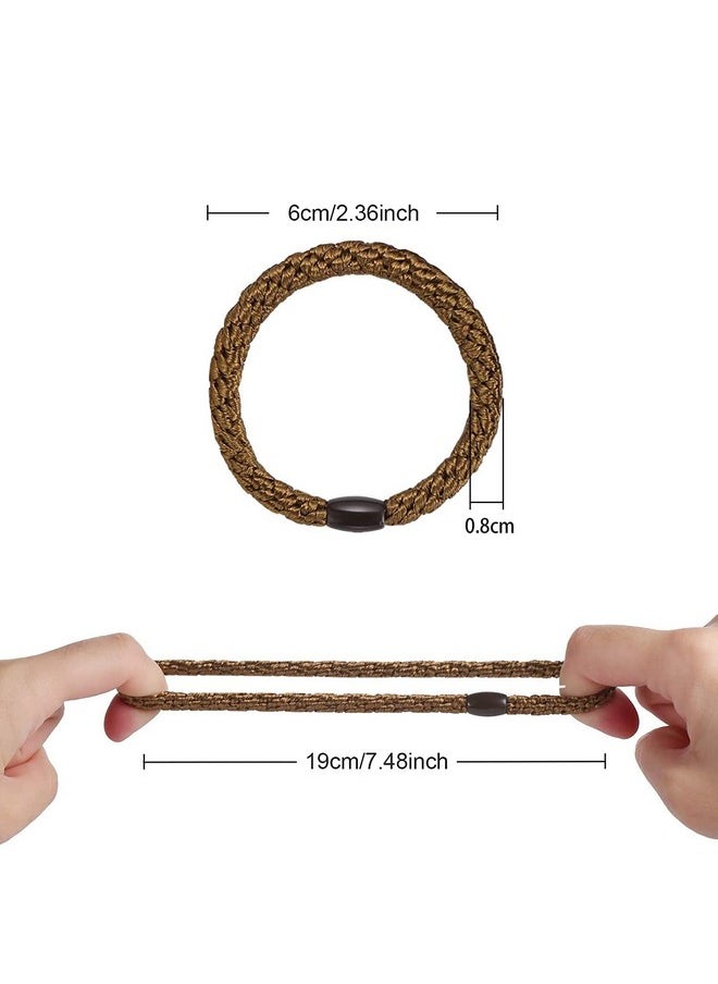 Funtopia - Hair Ties for Women Girls, Funtopia 30 Pcs Elastics Hair Bands Ponytail Holders for Thick Hair, No Damage No Crease Hair Elastics (Black/Brown/White/Beige/Coffee) - Image 1