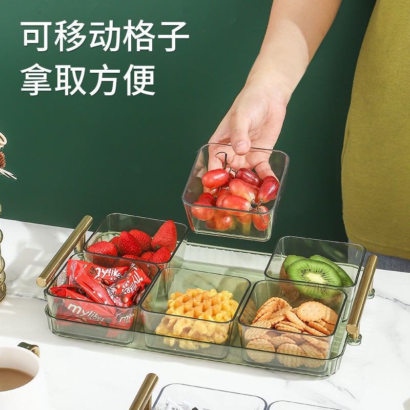 Nordic Style Light Luxury Grid Fruit Plate Home Living Room Coffee Table Dried Fruit Dessert Snack Platter Melon Seeds Snack Fruit Plate - Image 4