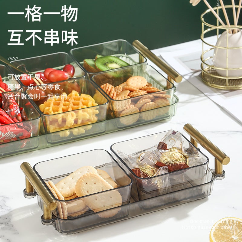 Nordic Style Light Luxury Grid Fruit Plate Home Living Room Coffee Table Dried Fruit Dessert Snack Platter Melon Seeds Snack Fruit Plate - Image 5