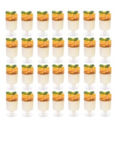 Y&D 100 Piece Mini Dessert Cups, 100ml Plastic Round Pastry Clear Parfait Appetizer Reusable Pudding Mousse Party Serving Bowls (8.6 x 5 cm)  - Image 1