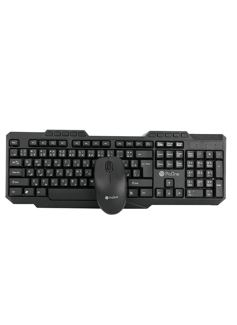 ProOne - ProOne PMK15 Keyboard and Mouse Combo - 104 Keys + 10 Hot Keys, 1000 DPI Sensitivity Mouse, 1.5m Wired, Ergonomic Design, Compatible with PC & Laptop, Ideal for Home, Office, and Gaming - Image 1