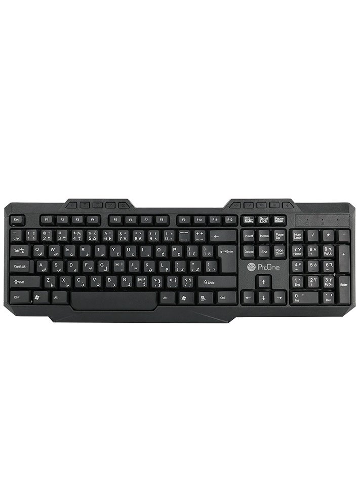 ProOne - ProOne PMK15 Keyboard and Mouse Combo - 104 Keys + 10 Hot Keys, 1000 DPI Sensitivity Mouse, 1.5m Wired, Ergonomic Design, Compatible with PC & Laptop, Ideal for Home, Office, and Gaming - Image 1