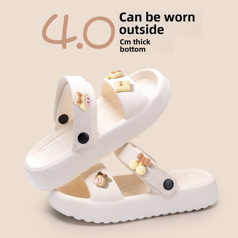 2024 Summer Thick-Soled Sandals for Women White Caramel Girl]