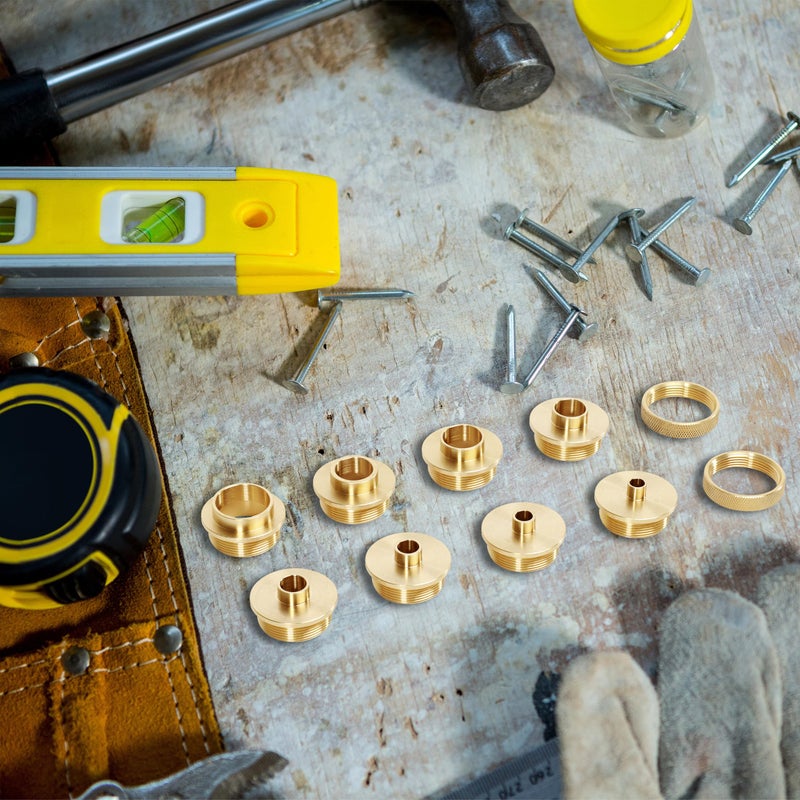 Deadwood Crafted Tools مجموعة دليلات قوالب الراوتر من النحاس 10 قطع مع حقيبة حمل سوداء - دليلات بورتير-كابل من 5/16 إلى 1 إنش - Image 5