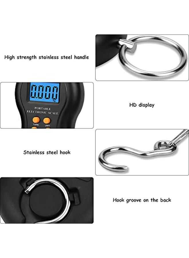 OneNine Portable Luggage Scale, 50kg Electronic Hanging Scale Digital Suitcase Travel Bag Hanging Weighing Scale, Digital Fishing Scale Fish Weighing Scale with LCD Display for Home Travel Outdoor - Image 5