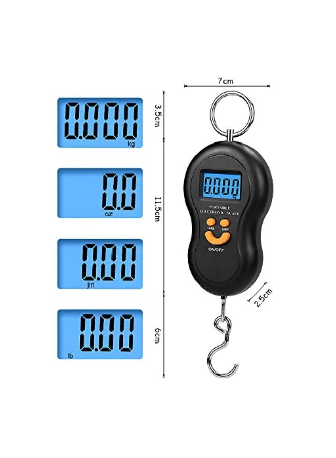 OneNine Portable Luggage Scale, 50kg Electronic Hanging Scale Digital Suitcase Travel Bag Hanging Weighing Scale, Digital Fishing Scale Fish Weighing Scale with LCD Display for Home Travel Outdoor - Image 3