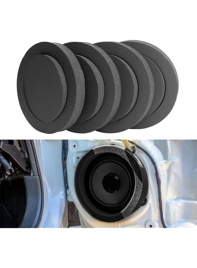 أكس سبرينج معزز مكبر الصوت X Spring Foam، 4 قطع حلقات عزل إسفنجية عالمية لمكبر الصوت، يحسن جودة الصوت ويقلل الضوضاء، إسفنج لمكبرات صوت السيارة مقاس 6.5 و6.75 بوصة، كتلة إسفنجية عازلة للصوت لنظام صوت السيارة - Image 1
