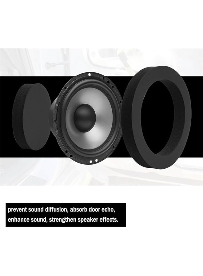أكس سبرينج معزز مكبر الصوت X Spring Foam، 4 قطع حلقات عزل إسفنجية عالمية لمكبر الصوت، يحسن جودة الصوت ويقلل الضوضاء، إسفنج لمكبرات صوت السيارة مقاس 6.5 و6.75 بوصة، كتلة إسفنجية عازلة للصوت لنظام صوت السيارة - Image 3
