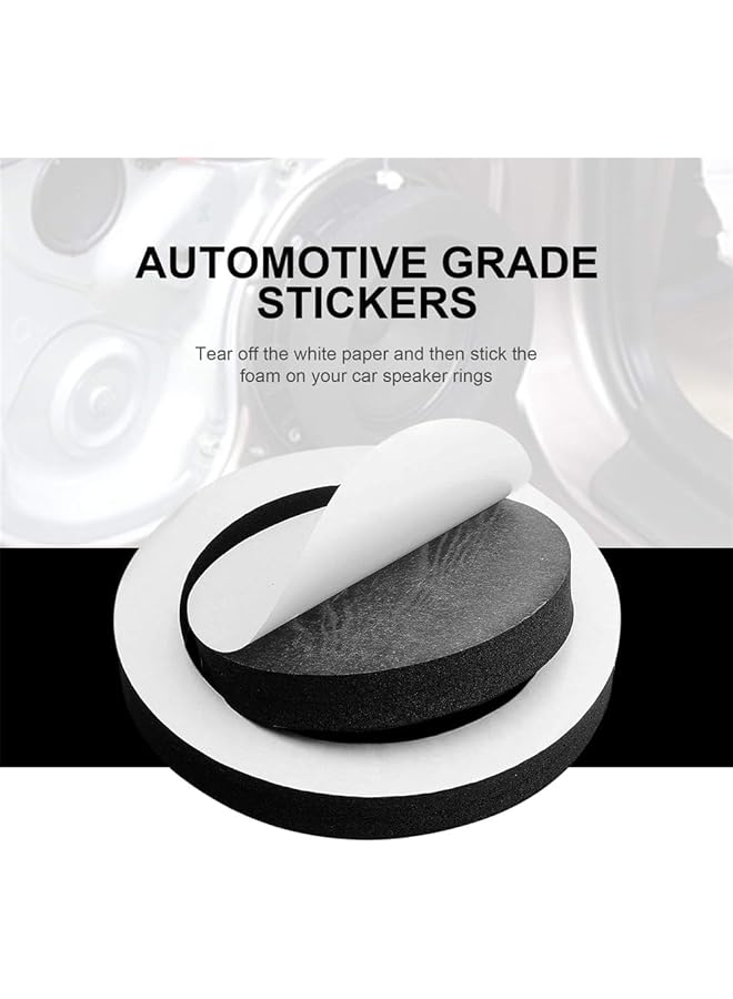 أكس سبرينج معزز مكبر الصوت X Spring Foam، 4 قطع حلقات عزل إسفنجية عالمية لمكبر الصوت، يحسن جودة الصوت ويقلل الضوضاء، إسفنج لمكبرات صوت السيارة مقاس 6.5 و6.75 بوصة، كتلة إسفنجية عازلة للصوت لنظام صوت السيارة - Image 2