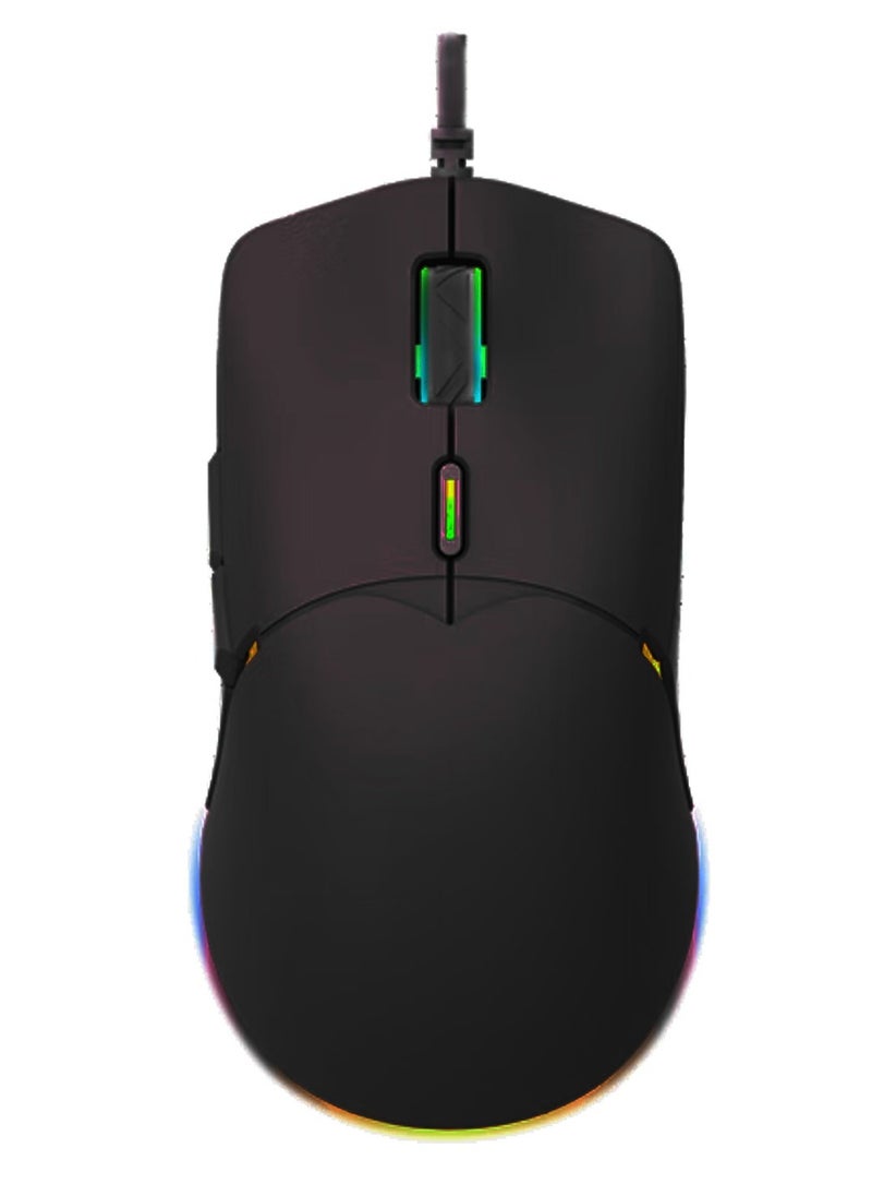 ZIDLI ZIDLI M80 Gaming Mouse  – Ergonomics  6 buttons- 7 RGB colors Backlight – 8800 DPI  – 3 million click life time – Weigh : 69g | Black  - Image 1