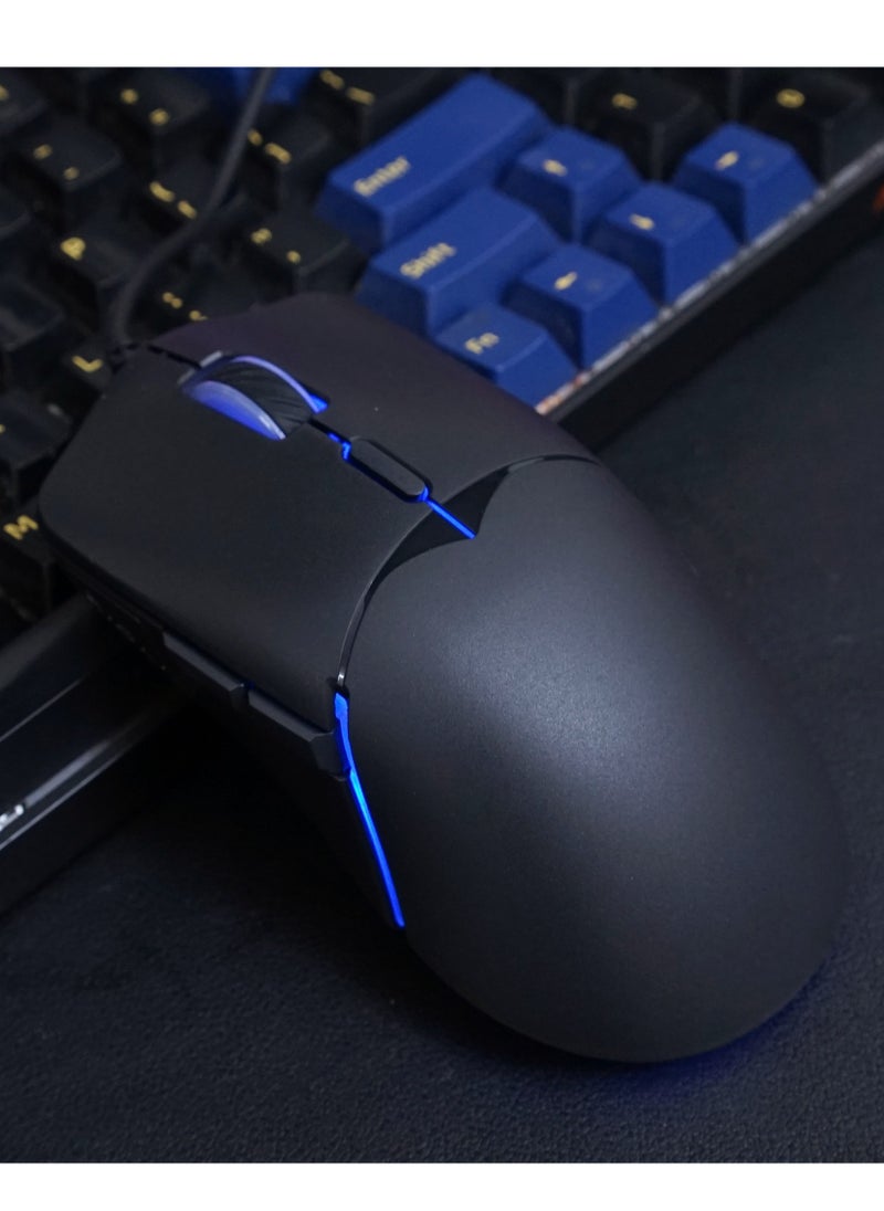 ZIDLI ZIDLI M80 Gaming Mouse  – Ergonomics  6 buttons- 7 RGB colors Backlight – 8800 DPI  – 3 million click life time – Weigh : 69g | Black  - Image 5
