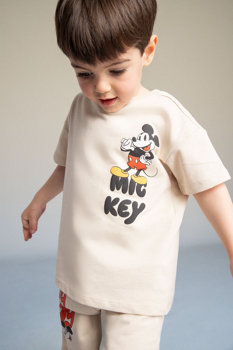 DeFacto Beige BabyBoy Baby Boy Disney Mickey & Minnie 2 Piece Set Casual - Image 3