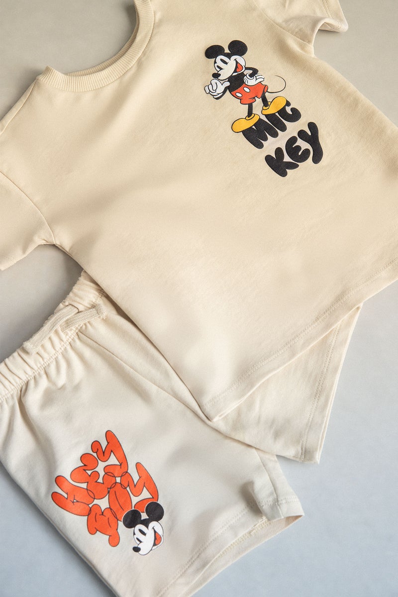 DeFacto Beige BabyBoy Baby Boy Disney Mickey & Minnie 2 Piece Set Casual - Image 4
