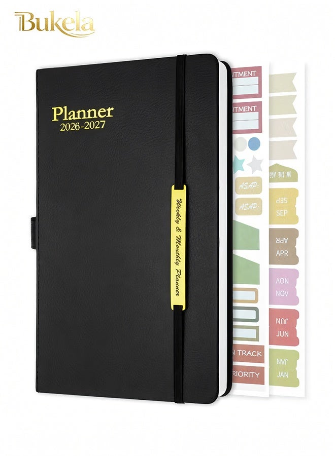 Bukela Planner Notebook 2026-2027, Month Weekly Planner Runs JAN 2026 to JUNE 2027, 2026-2027 Planner with Pen Loop, Back Pocket and Stickers, 18 Months Planner, Monthly Planners 2026-2027 - Image 1