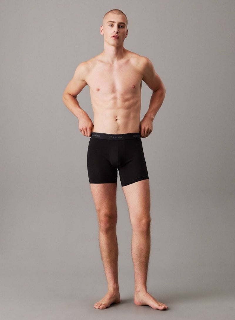 CALVIN KLEIN 3 Pack Boxer Briefs - Icon Cotton Stretch  - Image 2