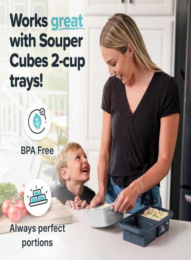 Souper Cubes Stoneware 2.0-5" x 5" Baking Dishes for Oven, Made in USA, Premium Mini Ceramic Baking Dishes with Silicone Covers for Individual Portions, Set of 2 - White - Image 4