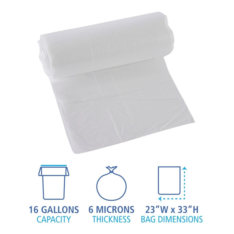 boardwalk Boardwalk 243306 HighDensity Can Liner 1216gal 24 x 33 6mic Natural 50 Bags per Roll Case of 20 Rolls  - Image 2