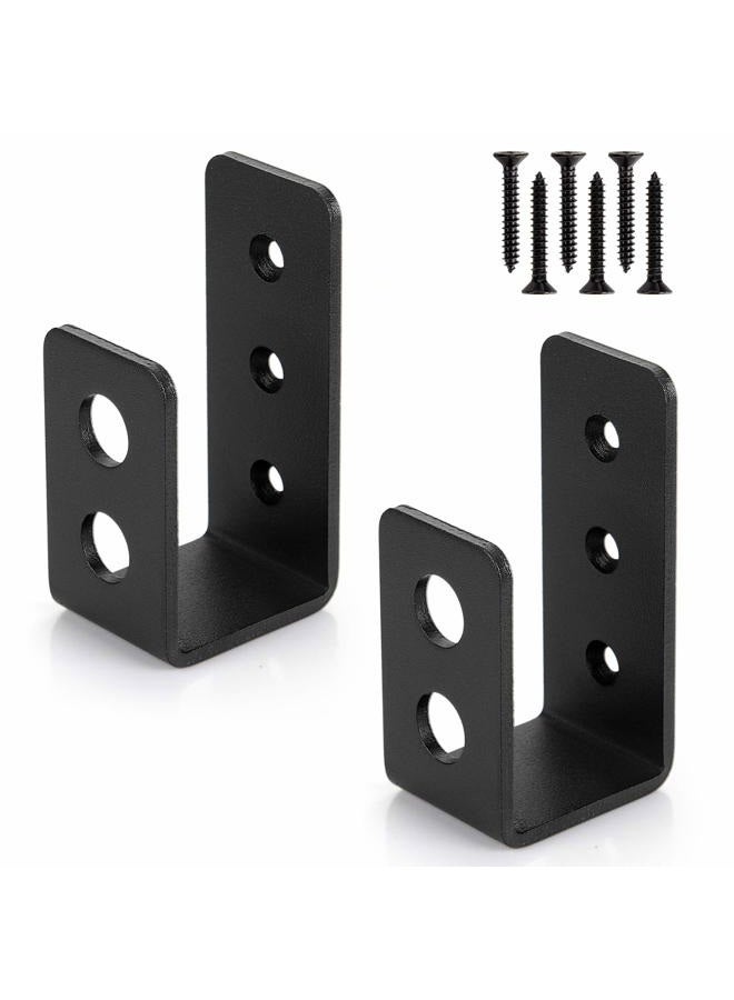 Sihnman 2x4 (1.5x3.5 inch) Door Barricade Brackets (2 pcs) | Drop Open Bar Holder Steel U Bracket for 2 by 4 Lumber as Security Door Reinforcement, Door Jammer, Tool Hanger for Home, Barn, Shed, Garage, Gate - Image 1