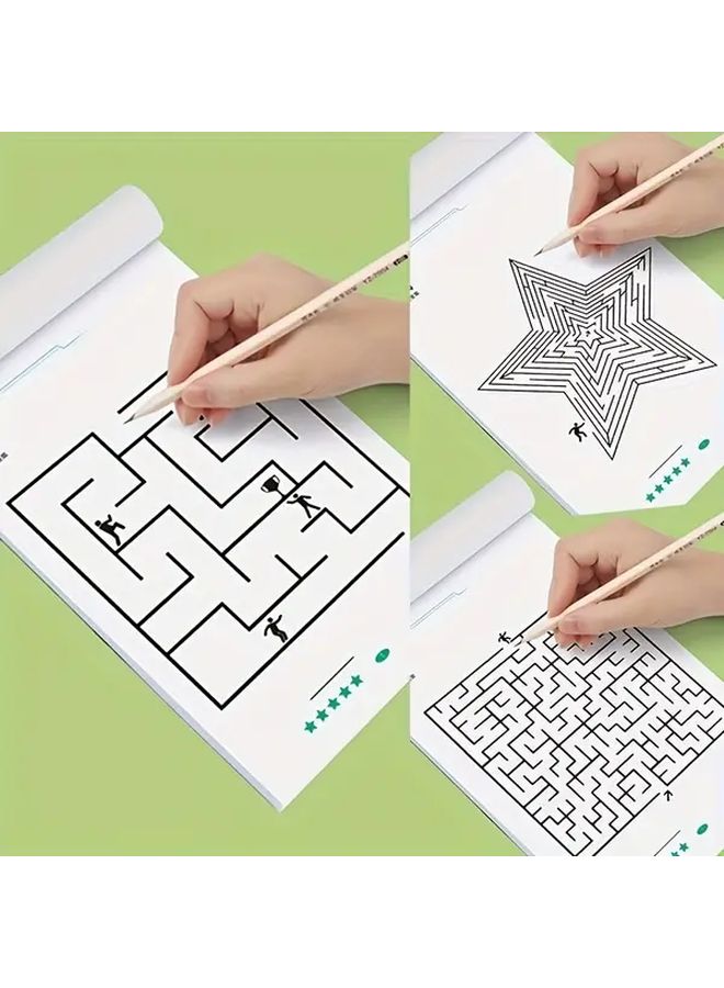 كتاب متاهة الدماغ - نسخة صعبة - لعبة ألغاز تركيزية تعليمية - Image 3