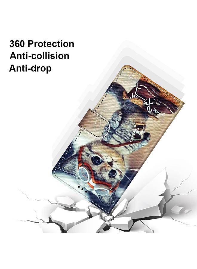 إيروريكس جراب لهاتف Samsung Galaxy A32 5G، جراب جلدي من البولي يوريثان قابل للطي أفقيًا برسومات متقاطعة ملونة مع حامل وفتحات للبطاقات ومحفظة وحبل تعليق - Image 5