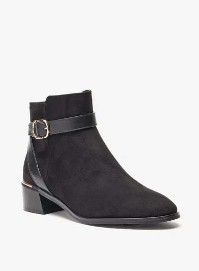 سيليست Women's Solid Slip On Ankle Boots with Zip Closure
