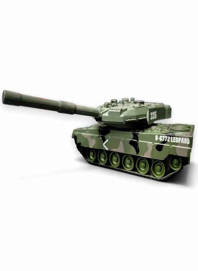 Breatoi B-6772 Leopard Type Military Tank Die-Cast Model, 1:43 Scale, Camouflage Green, Army Collectible - Image 4