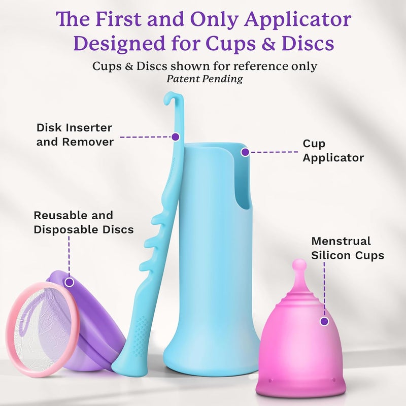 Ecoblossom Complete Menstrual Cup Kit Small Large Reusable Period Cups Silicone Sterilizer Holder Cleansing Wash WaterBased Lube and EasyInsert Disc Applicator All Inclusive Set - Image 4