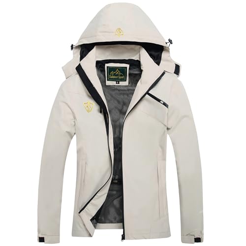 GIISAM Raincoats for Women with Hood Waterproof Light Weight Rain Jackets Foldable Outdoor Wind Breakers Female White - Image 1