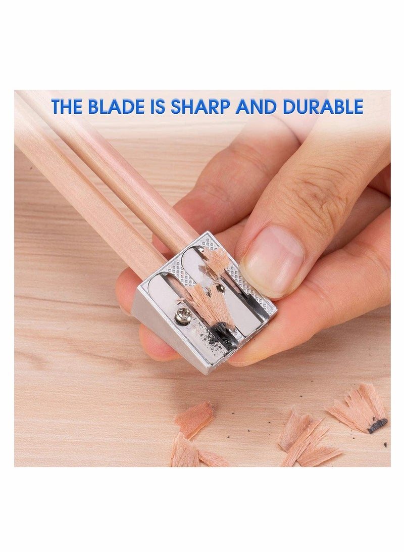 Generic 2Pcs Handheld Manual Metal Pencil Sharpener, Single hole and Double hole  for Use in Schools, Offices, Homes, Art Projects  - Image 4