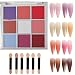 HomTop 9 Color Nail Pigment Powder Set for Vibrant OmbreGlitter Nail Art DIY Manicure Accessories Kit with LongLasting Shades - Image 2