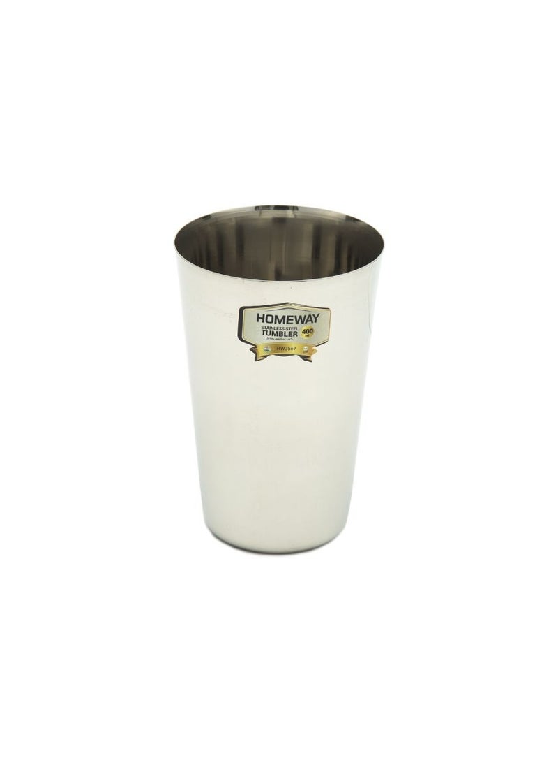 HW3567 Stainless Steel Tumbler 400ml, Reusable Metal Drinking Cup for Daily Beverage Use