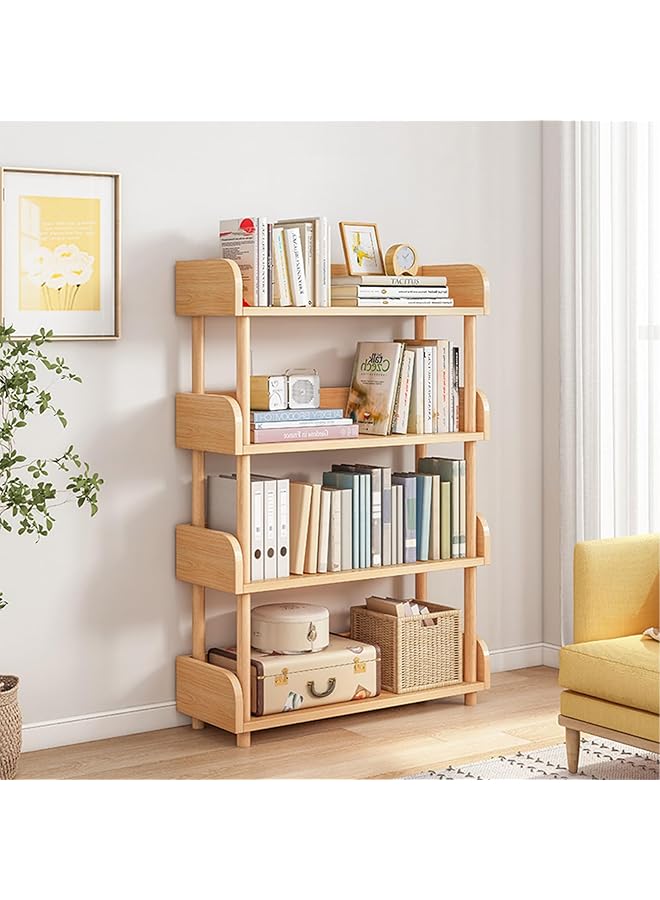erorex 4 Tier Open Bookshelf Freestanding Bookcase Book Shelf Book Rack Wood Storage Shelves Display Stand With Top Edge And Solid Wood Frame For Living Room Home Office Storage Cabinet - Image 2
