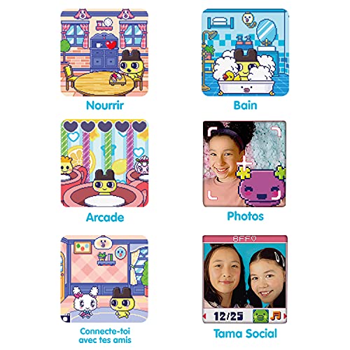 Bandai Tamagotchi 42901 Bandai Pix The Next Generation of Virtual Reality Pet with Camera, Games and Collectable Characters-Floral, Pink - Image 3