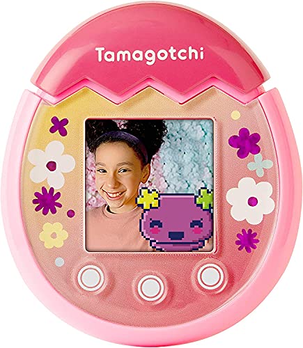 Bandai Tamagotchi 42901 Bandai Pix The Next Generation of Virtual Reality Pet with Camera, Games and Collectable Characters-Floral, Pink - Image 4