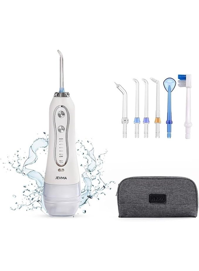 جيفما JEVMA Cordless Water Dental Flosser – Rechargeable – IPX7 Waterproof – 5 Pressure Levels – 6 Tips – With Carry Bag جيفما جهاز خيط مائي لاسلكي لتنظيف الأسنان – قابل للشحن – مقاوم للماء IPX7 – 5 مستويات ضغط – 6 رؤوس – مع حقيبة حمل - Image 2