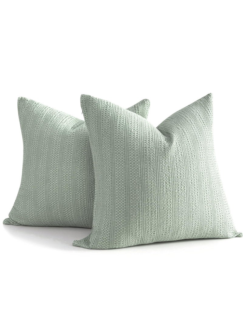 COCOPLOCEUS COCOPLOCEUS 24x24 Pillow Covers Set of 2 Euro Sham Pillow Covers Cotton Euro Pillow Shams Boho Throw Pillow Covers Large Decorative Square Pillowcase for Couch Bed Sage Green 