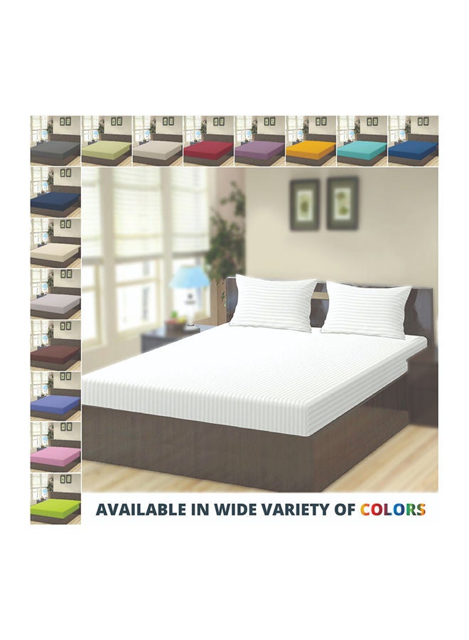 KRUDE Stripe Microfiber Royal Blue Fitted Sheet Super King 200 x 200 cm  - Image 5