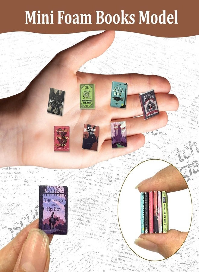 TARINI 100 pcs Miniature Books, Miniature Decorative Items, Miniature Dollhouse Accessories - Tiny Mini Books for Anxiety Bookshelf, Dollhouse Miniatures & DIY Craft Decor - Image 3