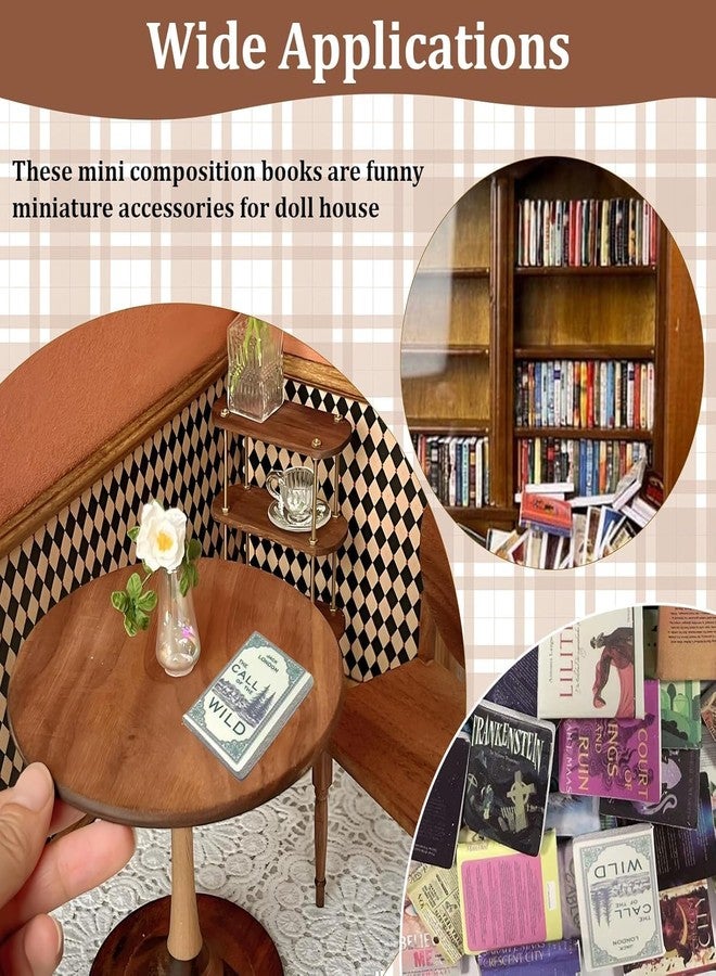 TARINI 100 pcs Miniature Books, Miniature Decorative Items, Miniature Dollhouse Accessories - Tiny Mini Books for Anxiety Bookshelf, Dollhouse Miniatures & DIY Craft Decor - Image 2