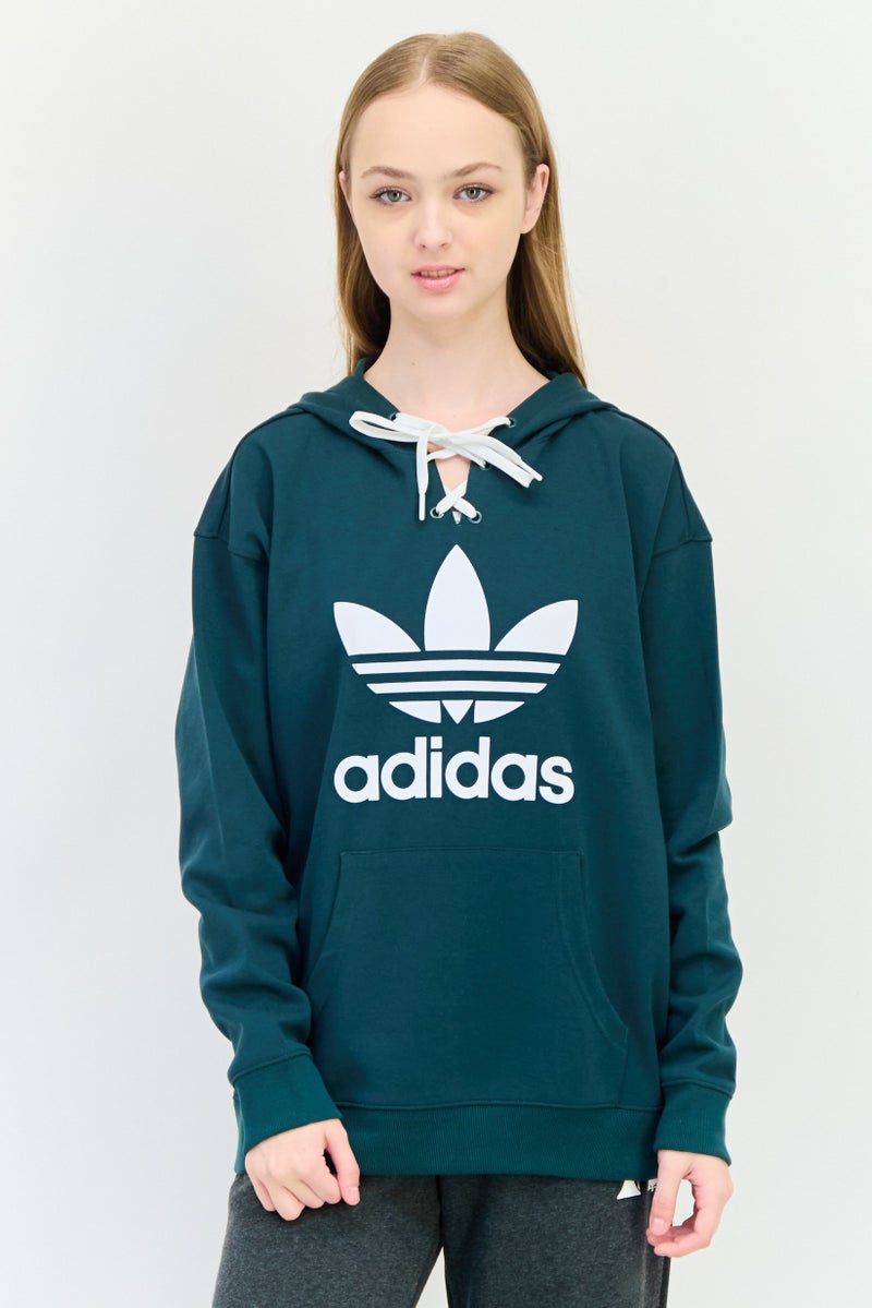 adidas Originals Women Sportswear Fit Long Sleeves Outdoor Sweatshirt, Green  - Image 1
