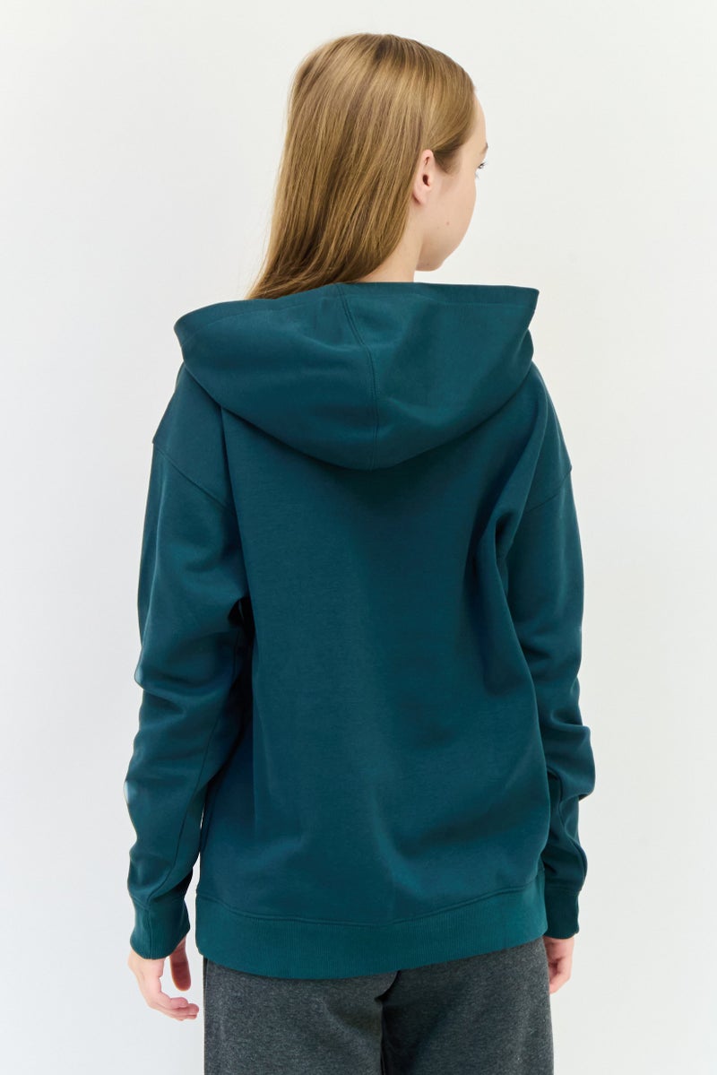 adidas Originals Women Sportswear Fit Long Sleeves Outdoor Sweatshirt, Green  - Image 3