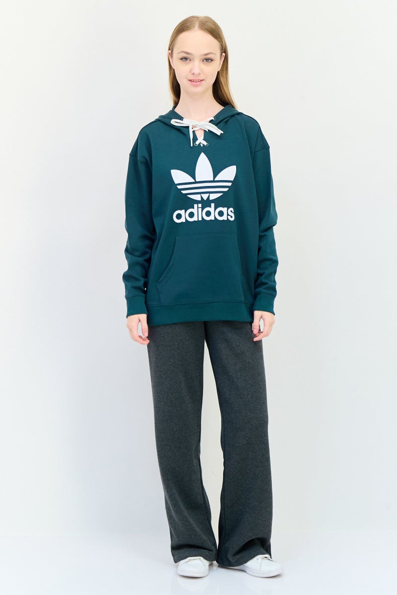 adidas Originals Women Sportswear Fit Long Sleeves Outdoor Sweatshirt, Green  - Image 2