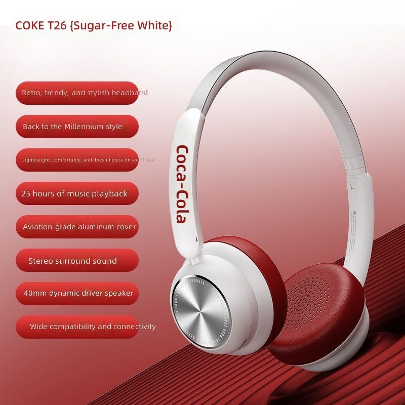 Coca-Cola T26Cola Retro Wireless Bluetooth Headset - Stylish Gift for Students - Image 1