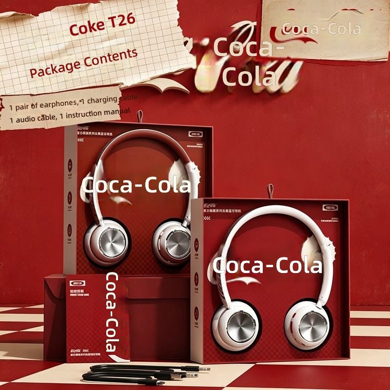 Coca-Cola T26Cola Retro Wireless Bluetooth Headset - Stylish Gift for Students - Image 2