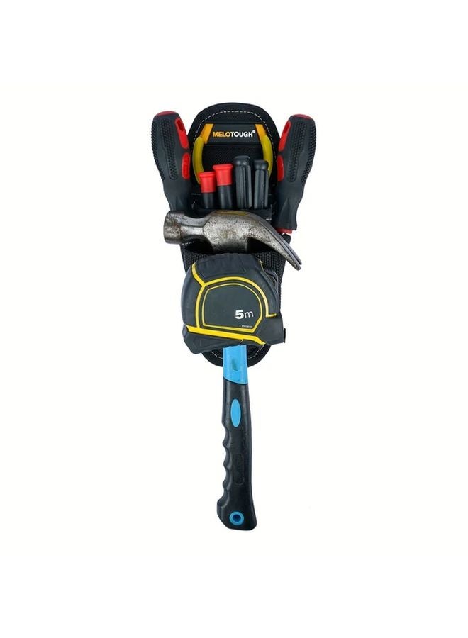 Black Tool Pouch Heavy Duty 1680D Polyester Dual Belt Clips Multiple Pockets Organizer - Image 2