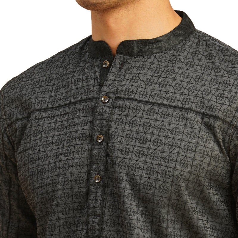 ARCHATTIRE Men’s Black Polycotton Long Kurta for Men - Image 5