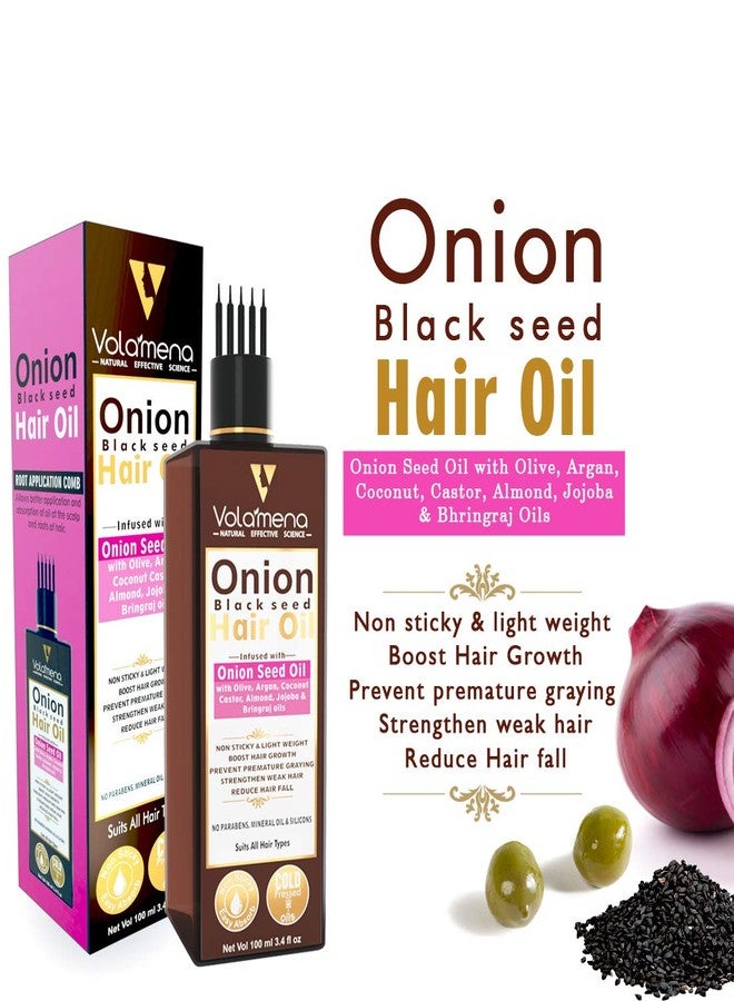 VOLAMENA WITH DEVICE Volamena Onion Hair Oil With Onion Black Seed, For Hair Growth and Control Hair Fall 100 ml - Image 3